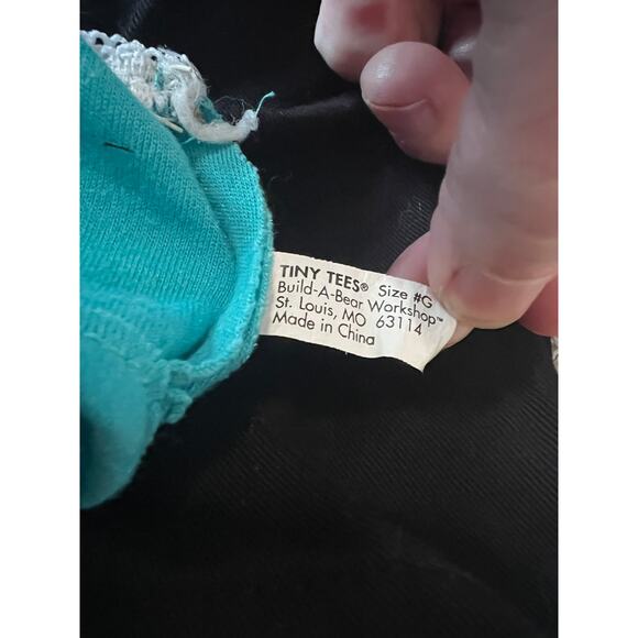 Build A Bear Tiny Tees Blue Tank Top Black Shorts Bear Clothing Set Size #G - Picture 9 of 9